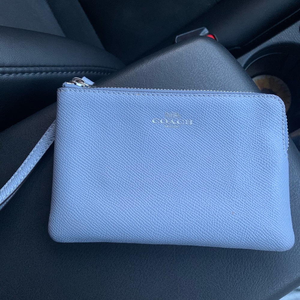 Blue coach wristlet